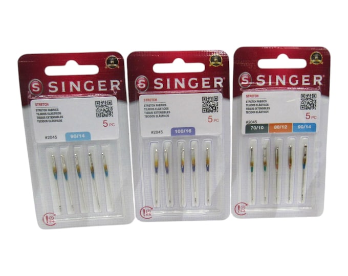 Machine Needles - Singer Brand Yellow #2045 Available in Size 12, 14, 16 Ball Point