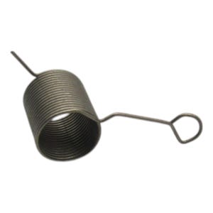 May include: A silver metal spring with a loop on one end and a hook on the other end.