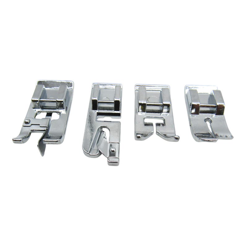 May include: Four silver sewing machine presser feet.