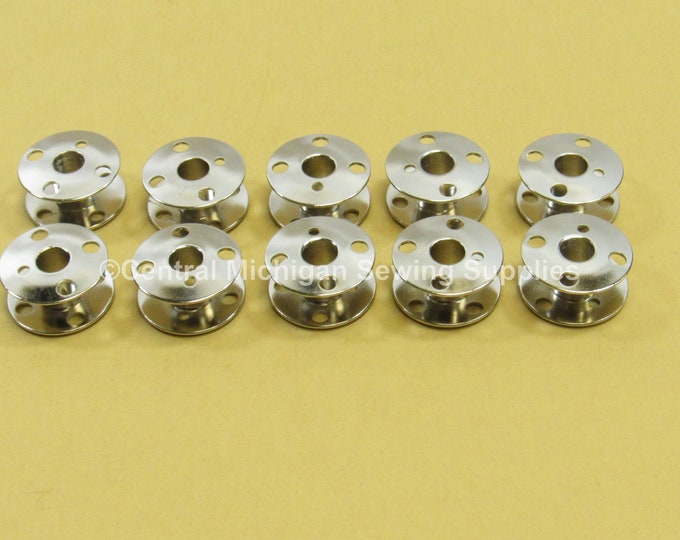 Class 66 Metal Bobbins (10 Pack) Fit Singer Sewing Machine Models 66, 99, 185, 192, 285, 401, 403, 404, 500, 503 Many