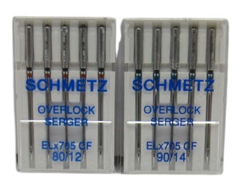 Schmetz ELX705 Chrome Finish Serger Needles (sharp point)