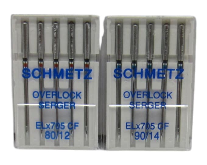 Schmetz ELX705 Chrome Finish Serger Needles (sharp point)