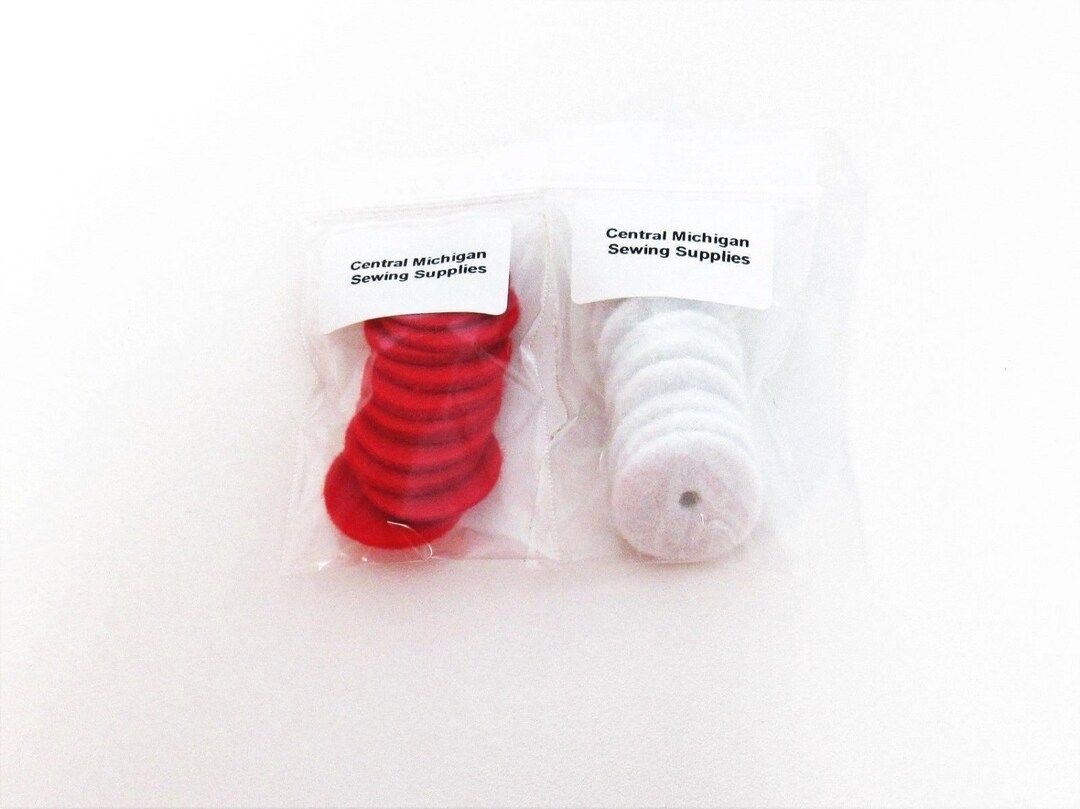 20 New Sewing Machine Spool Pin Felt Pads Red & White Crafts Etsy