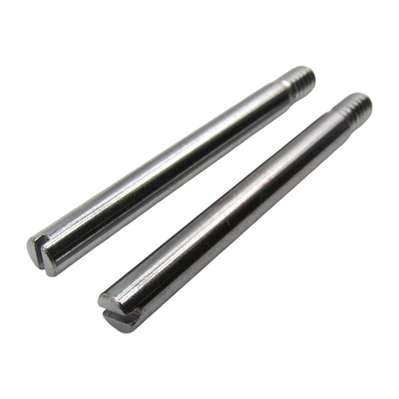 May include: Two silver metal rods with a slotted end. The rods are about 6 inches long.
