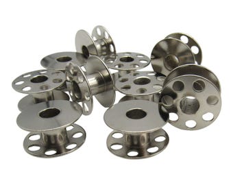 Metal Bobbins - Fits Elna Sewing Machine Star, SU, TSP, Carina, Lotus, Stella, Elnita, Air Electronic 10ct