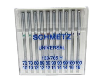 Schmetz Sewing Machine Needles 15x1 Size 10, 12, 14, 16 Ten Pack Assortment