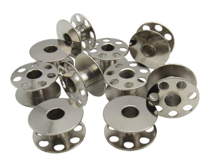 10ct Metal Bobbins - Fits Elna Lotus Series 14, 22, 24, 32, 34, 35, 36, 52