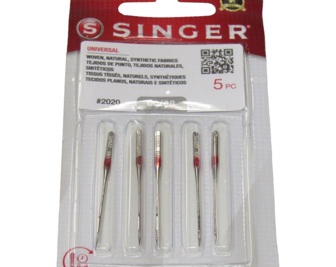 Sewing Machine Needles - Singer Brand Red #2020 - Sharp Point 5 pack