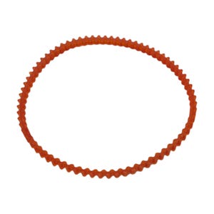 May include: Orange rubber timing belt with a toothed edge.