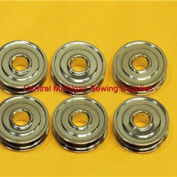 6 Metal Rotary Bobbins Fits White Sewing Machine Models: 31, 41, 43, 75, 77, 151, 153, FR Series Kenmore 117 Series Domestic 153 Part # 744