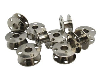 Class 66 Metal Bobbins (10 Pack) Fit Singer Sewing Machine Models 66, 99, 99K, 185, 192, 285