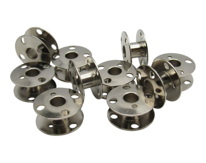 Class 66 Metal Bobbins (10 Pack) Fit Singer Sewing Machine Models 66, 99, 99K, 185, 192, 285