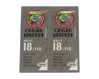 Organ Sewing Machine Needles Sharp Point 15X1 Size 18, 110/18, 130/705H