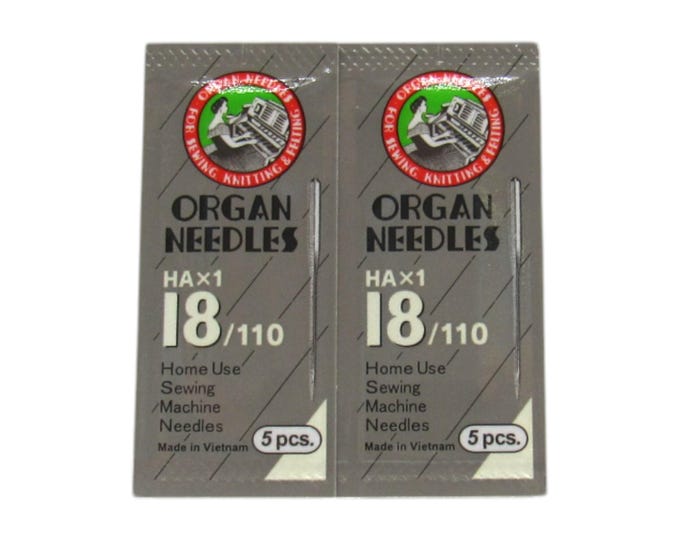Organ Sewing Machine Needles Sharp Point 15X1 Size 18, 110/18, 130/705H