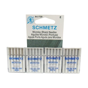 Schmetz Microtex Sewing Machine Needles Fits Most Home Machines
