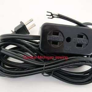 Universal Home Sewing Machine Power Cord Motor & Light Block