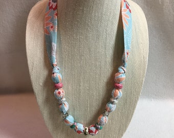 ★LECYTO★ Heartline Stone Beads NecklaceNavy ☆LECYTO☆ Heartline Stone Beads NecklaceSky Blue Women's