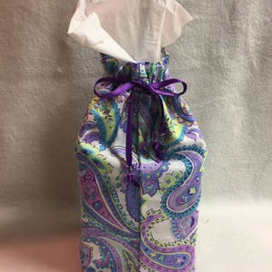 Tissue Box Cover - Purple Floral Designs (#TC001.16)