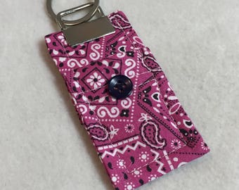 Chapstick Holder - Pink Country Bandana (#CH001.07)
