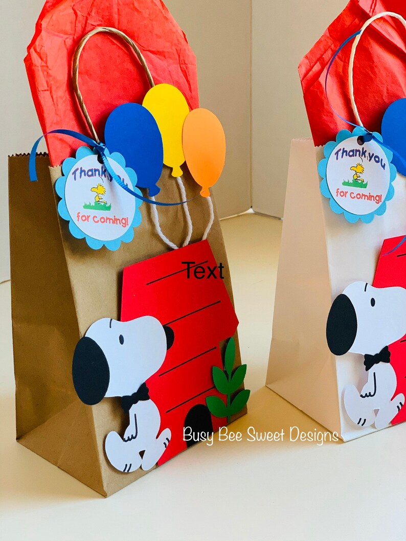 Snoopy Favor Bags / Snoopy Party / Snoopy Birthday Etsy