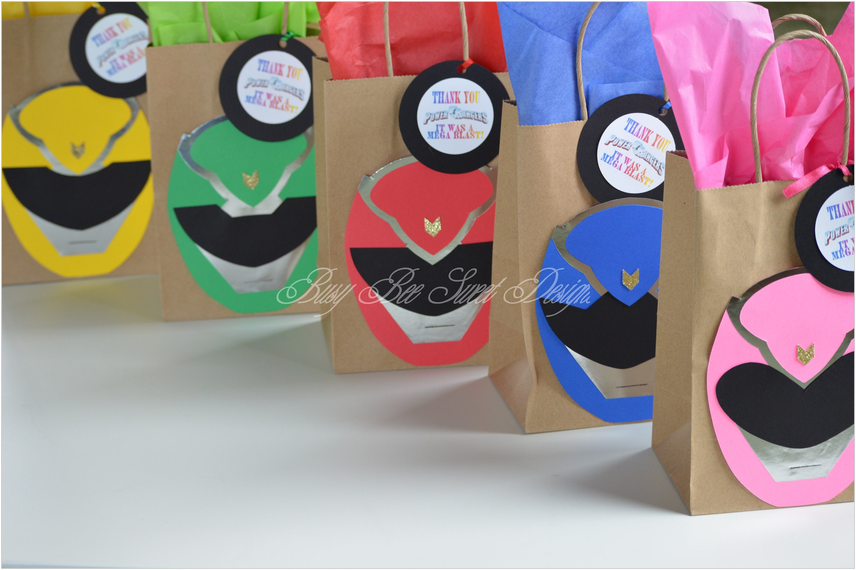 Power Rangers Party Favor Bags / Power Rangers Birthday Party Etsy