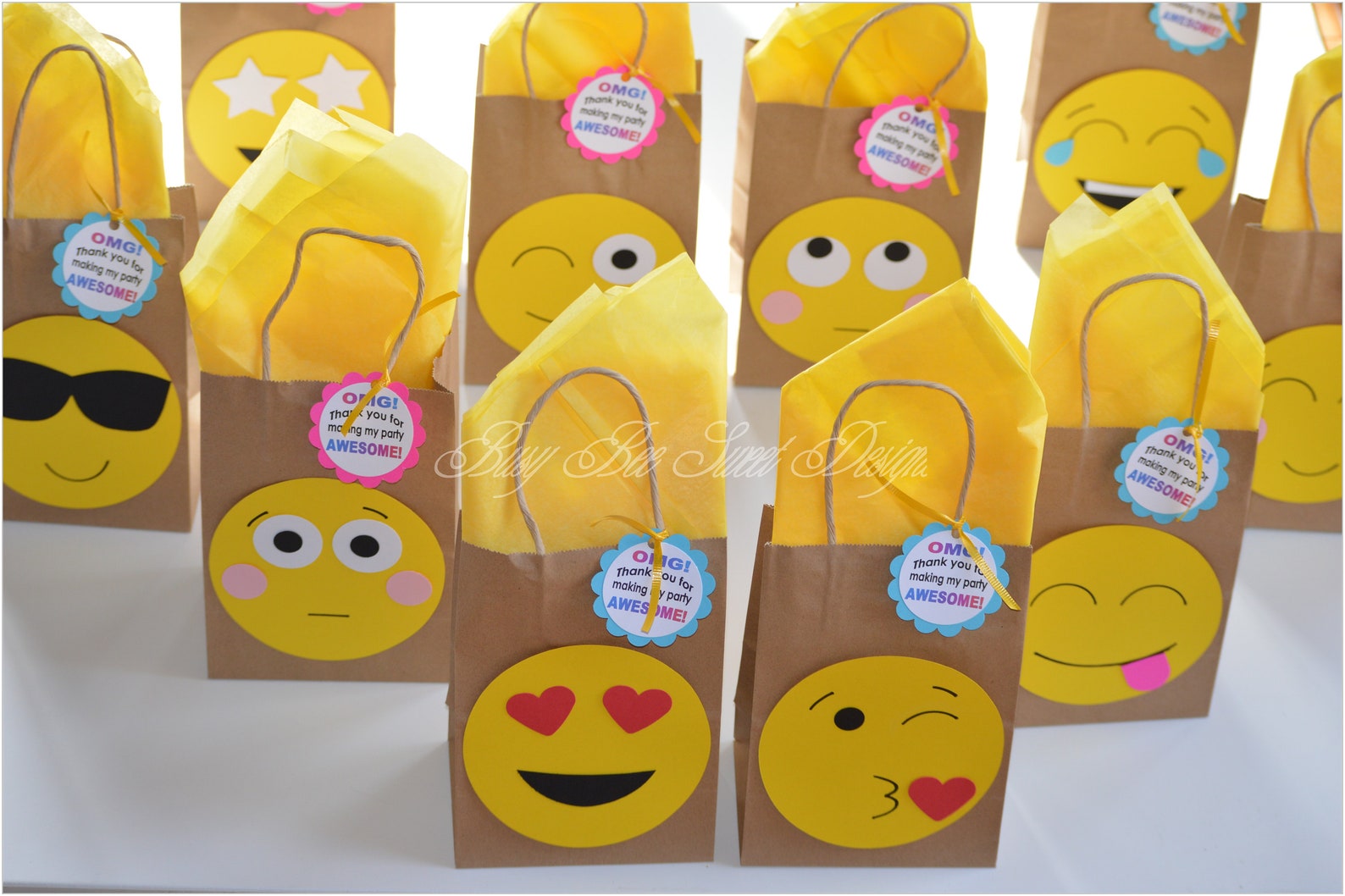 Emoji Favor Bags / Emoji Birthday Party / Emoji Party / Emoji Etsy