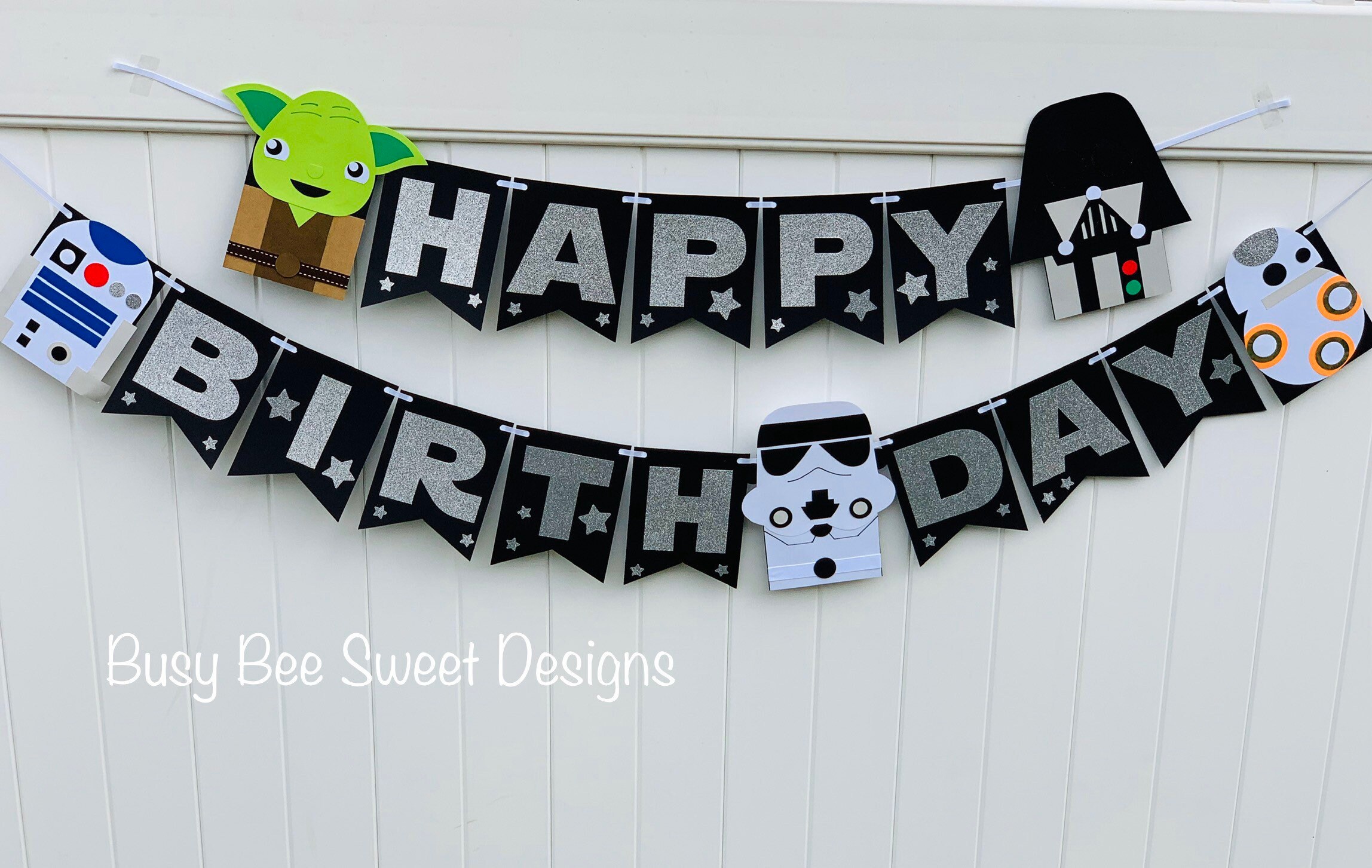 Star Wars Happy Birthday Banner / Star Wars Birthday Party / - Etsy