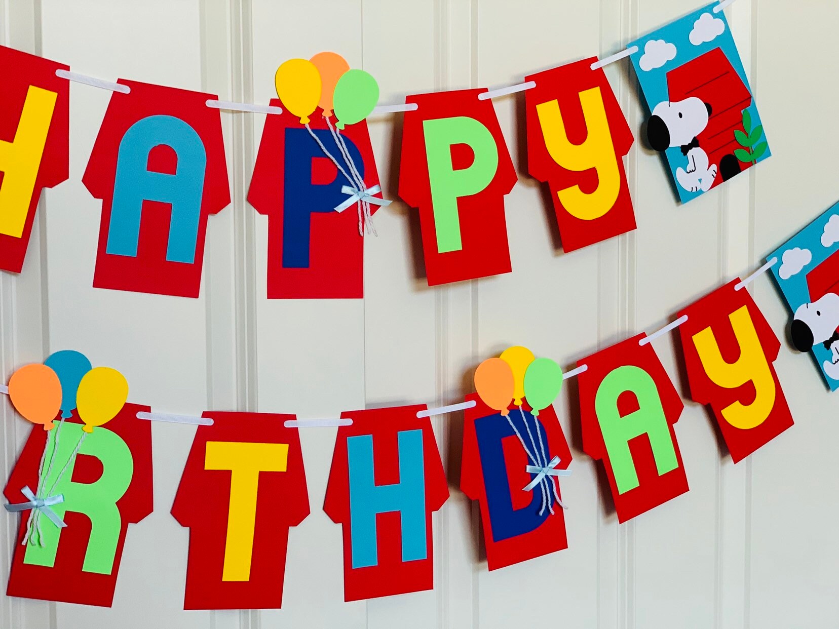 Snoopy Happy Birthday Banner / Snoopy Party / Snoopy Birthday Etsy