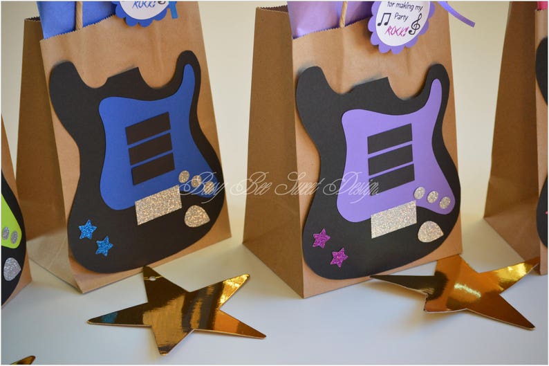 Guitar Favor Bags / Rock and Roll Favor Bags / Rock Party / Etsy