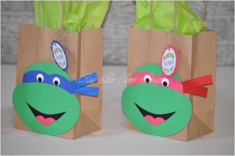 Ninja Turtles Party Favor Bags / Ninja Turtles Bags / Leonardo Etsy