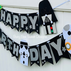 Star Wars Happy Birthday Banner / Star Wars Birthday Party / Star Wars Party