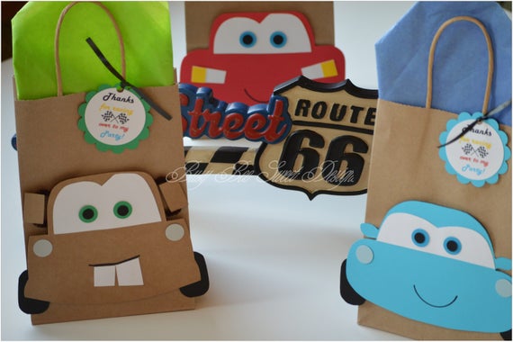 Cars Favor Bags / McQueen, Mater and Sally Goody Bags / Cars Party Il_570xn