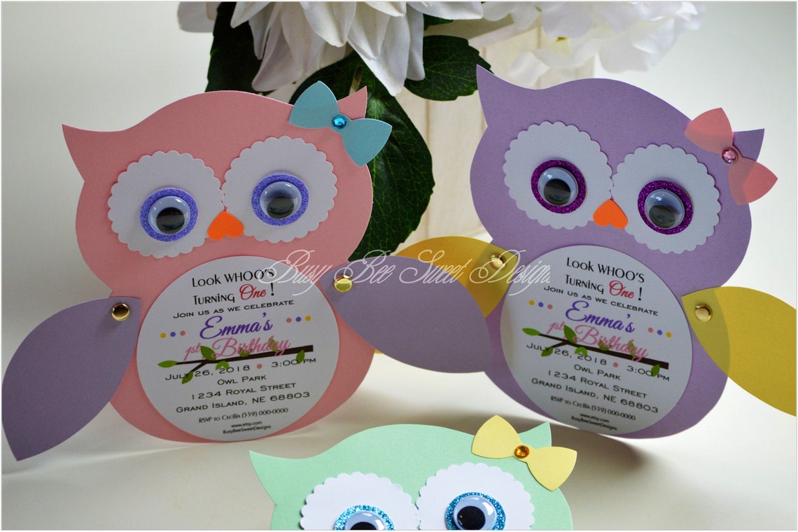 Owl Invitations / Owl Party / Owl Birthday Etsy