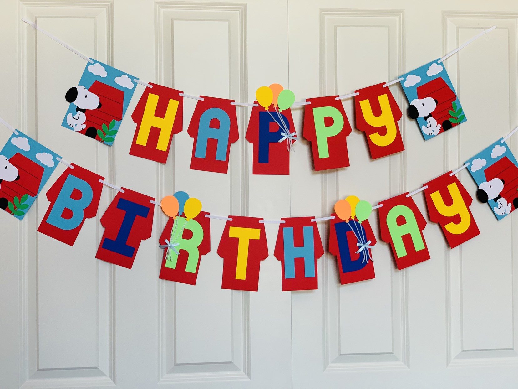 Snoopy Happy Birthday Banner / Snoopy Party / Snoopy Birthday Etsy