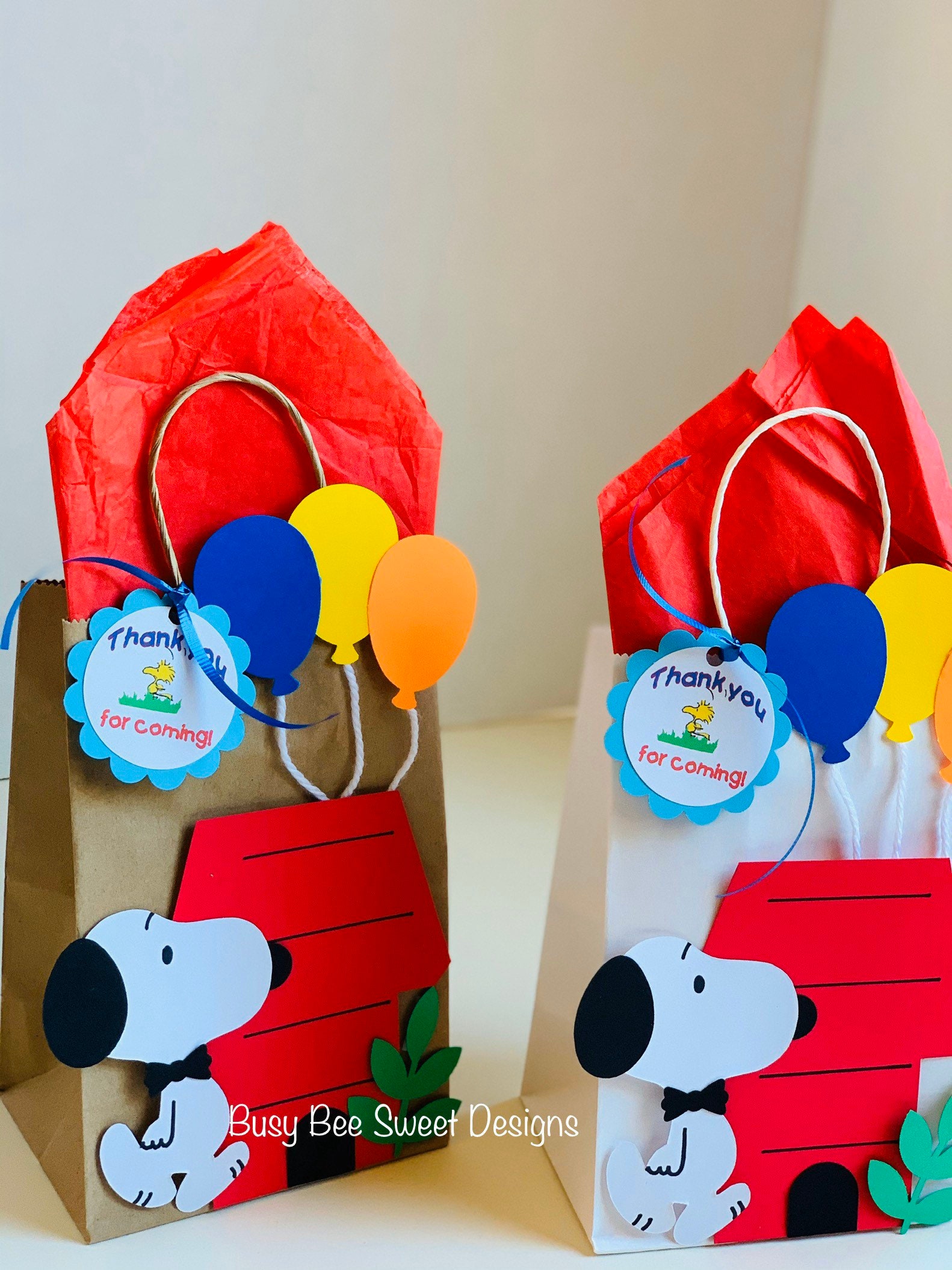 Snoopy Favor Bags / Snoopy Party / Snoopy Birthday Etsy