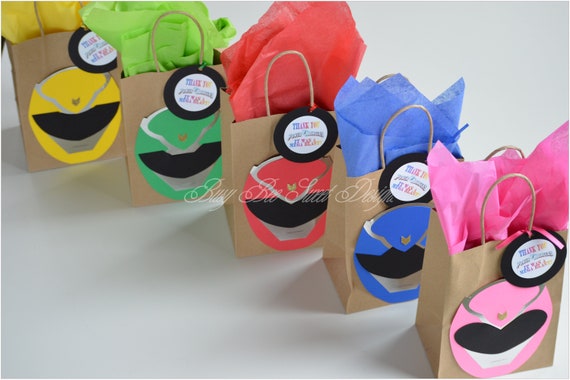 Power Rangers Party Favor Bags Power Rangers Birthday Party Etsy
