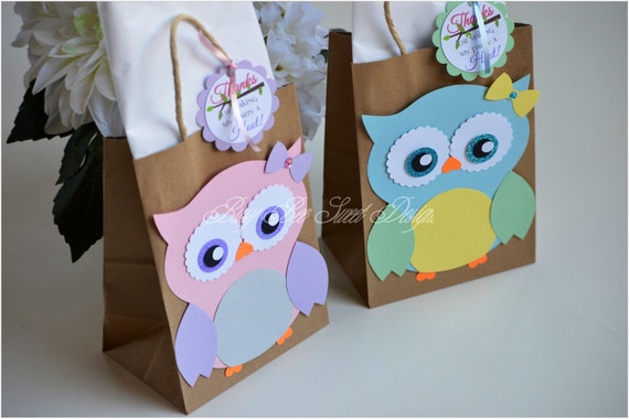 Owl Favor Bags / Owl Party Theme / Owl Birthday / Owl Goody Bags Il_570xn