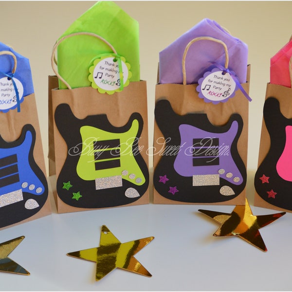 Guitar Favor Bags / Rock and Roll Favor Bags / Rock Party / Rock Star Party