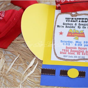 Toy Story Invitations / Inspired Woody Invitations / Cowboy Invitations / Toy Story Woody Invitations image 5