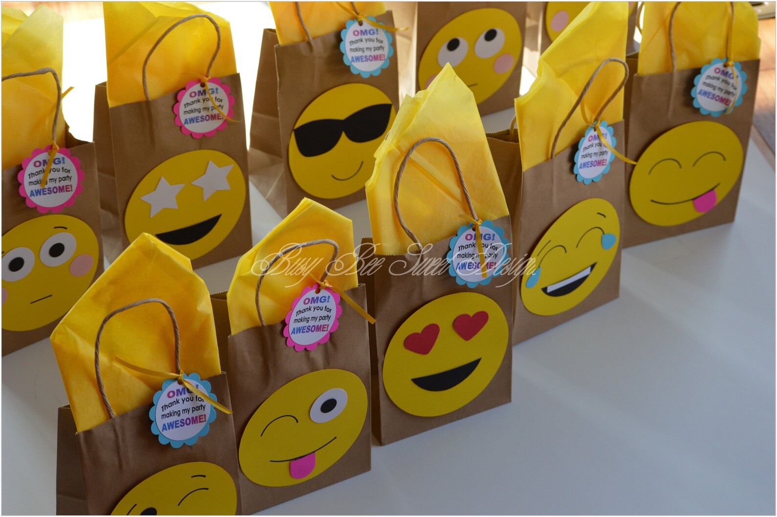 Emoji Favor Bags / Emoji Birthday Party / Emoji Party / Emoji Etsy