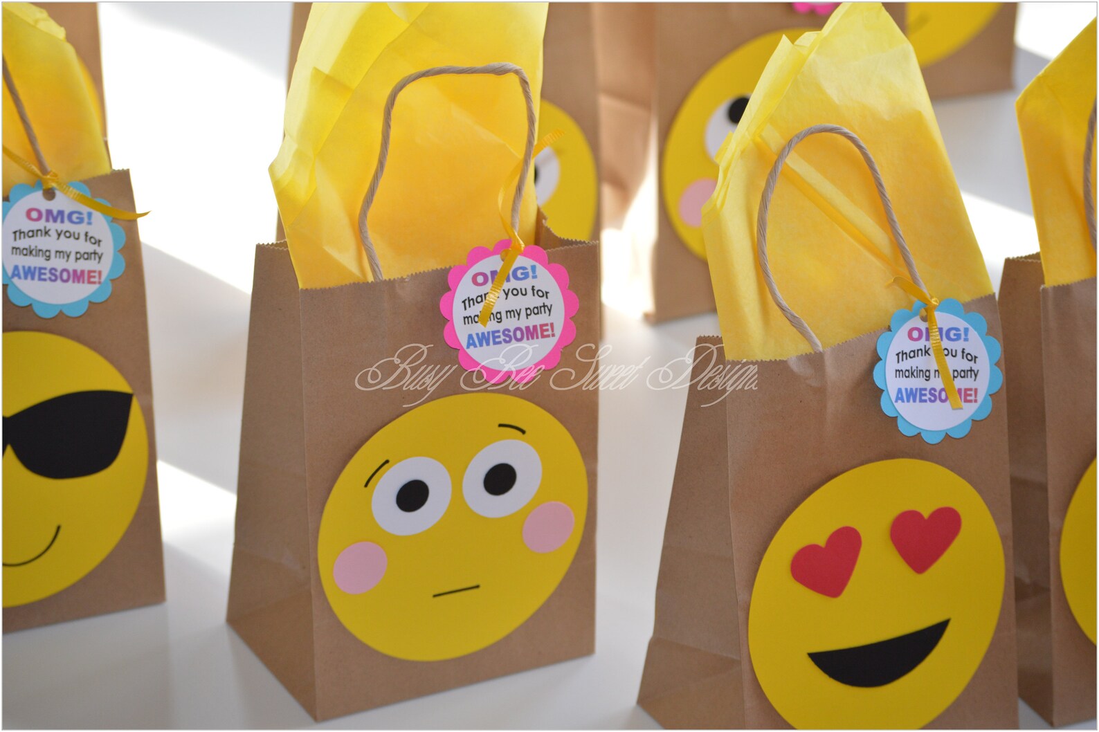 Emoji Favor Bags / Emoji Birthday Party / Emoji Party / Emoji Etsy