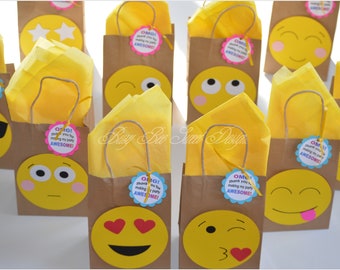 Emoji Favor Bags / Emoji Birthday Party / Emoji Party / Emoji Goody Bags