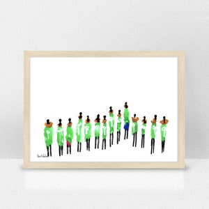 Gerahmte Druck, bunte Druck, abstrakte Kunstdruck, Afrika Inspiration, Küche Wandkunst, Schlafzimmer Wandkunst, Schlafzimmer Dekor, Original-Geschenk
