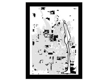 Watch your gust - Framed work in black and white Abstract art print for a modern décor on a FINEART paper