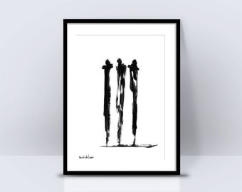 Framed Print, Scandinavian Style, Black Print, African Wall Decor, Modern Abstract, Abstract Art Print, Minimalist Wall Art, Modern Artwork