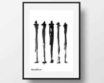 Framed Print, Scandinavian Style, Black Print, Black Wall Decor, Modern Abstract, Abstract Art Print, Minimalist Wall Art, Modern Artwork