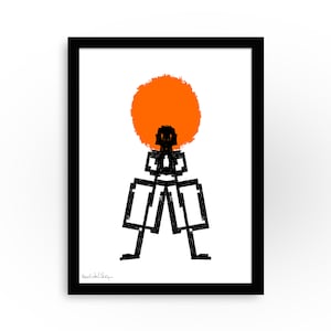 Framed black and white wall art print, high quality original work, kids room abstract wall art