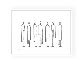 Inramat tryck, Abstrakt konst, Samtida konst, Svartvit konst, Originalkonst, Modern konst, Abstrakt konst, Figurer, Inramad konst, minimalistisk