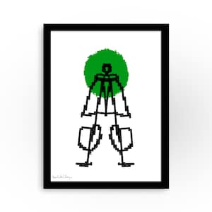 Framed black and white wall art print, high quality abstract work, kids room framed art