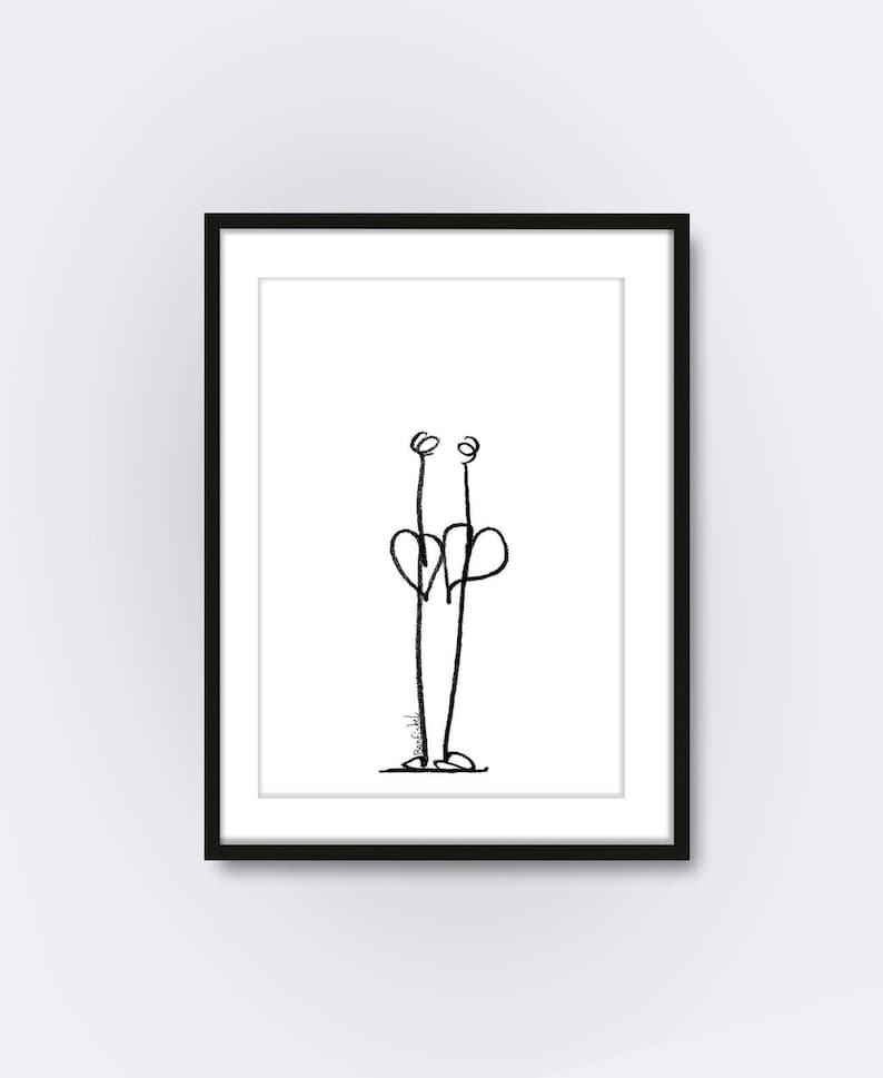 Framed Print, Black and White Prints, Minimalist Wall Art, Valentines